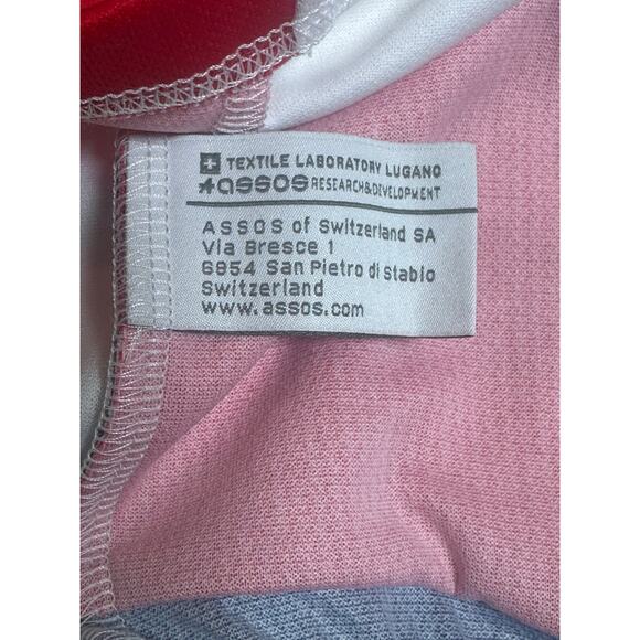 Assos Suisse LS Federation Short Sleeve Full Zip Cycling Jersey Red White sz S - Picture 7 of 11